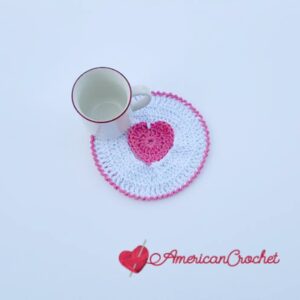 Creamy Truffle Heart Coaster | Crochet Pattern | American Crochet @americancrochet.com #crochetpattern