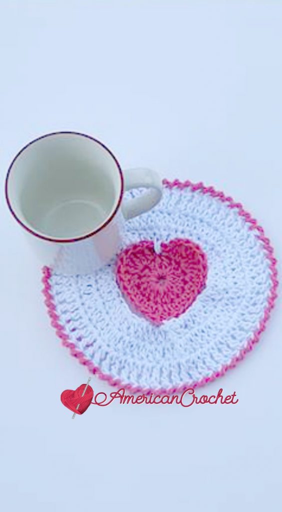 Creamy Truffle Heart Coaster | Crochet Pattern | American Crochet @americancrochet.com #crochetpattern