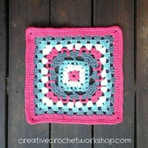 Rhapsody Flower Granny Square | Free Crochet Pattern | American Crochet @americancrochet.com @creativecrochetworkshop.com #freecrochetpattern
