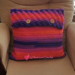 Rainbow Twist Pillow Cover | Crochet Pattern | American Crochet @americancrochet.com #crochetpattern