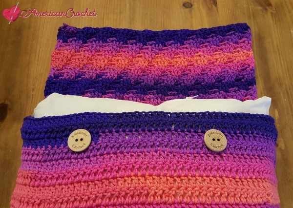 Rainbow Twist Pillow Cover | American Crochet @americancrochet.com