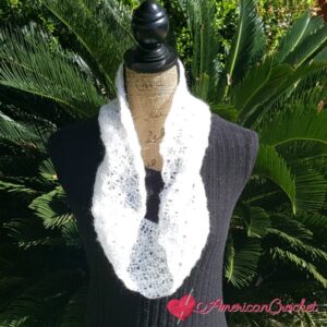 Shimmery Cloud Cowl | Crochet Pattern | American Crochet @americancrochet.com #crochetpattern