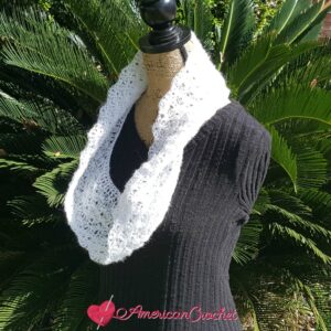 Shimmery Cloud Cowl | Crochet Pattern | American Crochet @americancrochet.com #crochetpattern