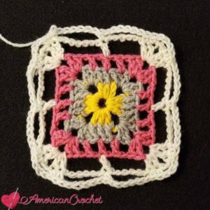 Rhapsody Flower Granny Square | Free Crochet Pattern | American Crochet @americancrochet.com #freecrochetpattern