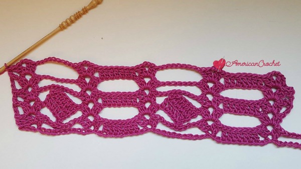 Diamond Bars Scarf | Free Crochet Pattern | American Crochet #freecrochetpattern