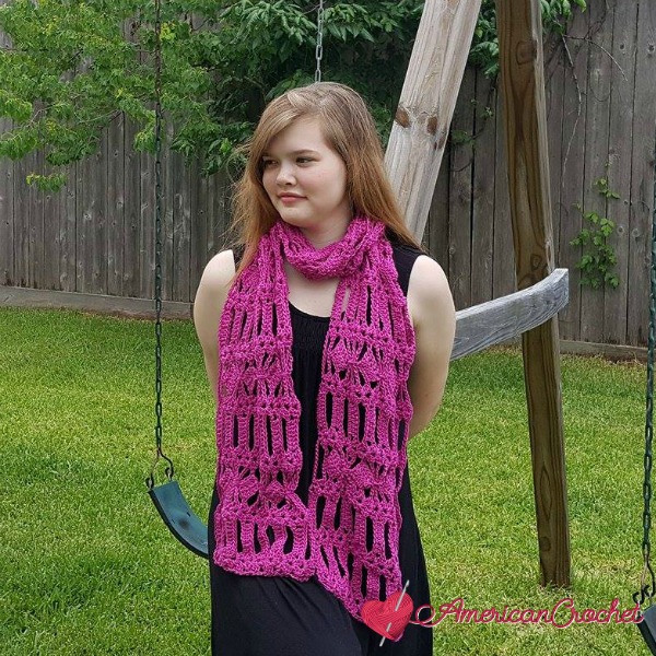 Diamond Bars Scarf | Free Crochet Pattern | American Crochet @americancrochet.com #freecrochetpattern