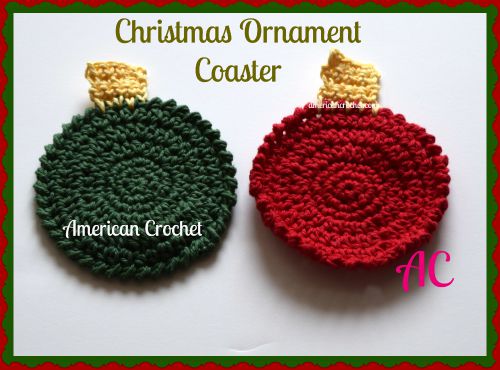 Christmas Ornament Coaster | Crochet Pattern | American Crochet @americancrochet.com #crochetpattern