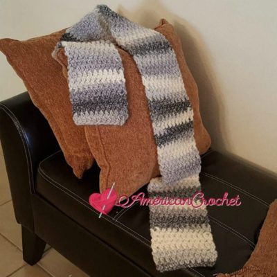Grey Skies Free Crochet Stash Buster Scarf Pattern for Beginners