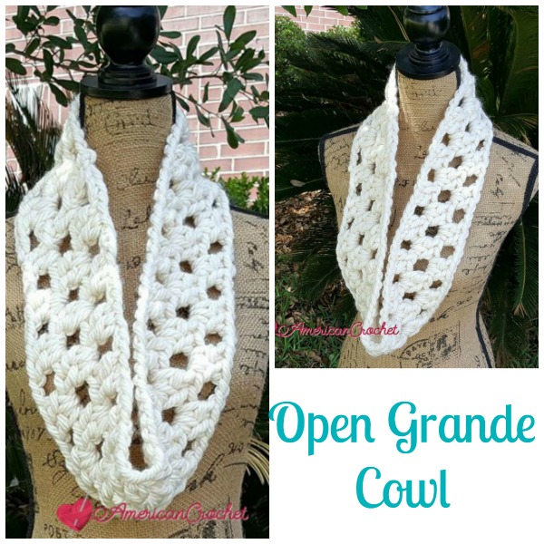 Open Grande Cowl | Crochet Pattern | American Crochet @americancrochet.com #crochetpattern