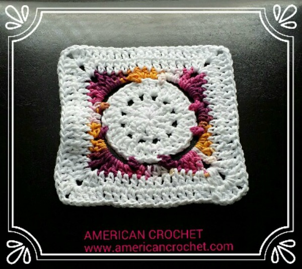 Batik Flower Granny Square | Free Crochet Pattern | American Crochet @americancrochet.com #freecrochetpattern #freecrochetalong