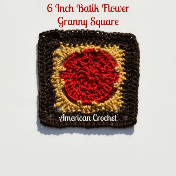 Batik Flower Granny Square | Free Crochet Pattern | American Crochet @americancrochet.com #freecrochetpattern #freecrochetalong