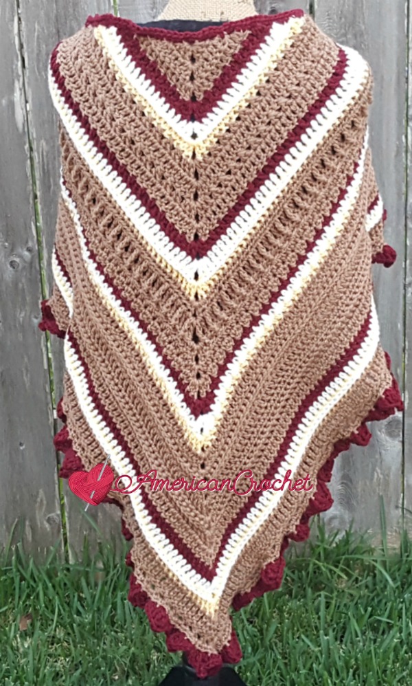 Fall Shawl | Free Crochet Pattern | American Crochet The Lavender Chair #freecrochetalong