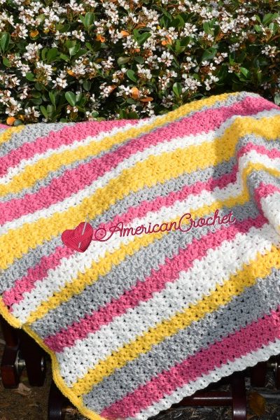Tickled Blossom Baby Blanket free crochet pattern