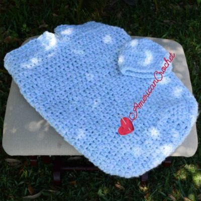 Easy Crochet Baby Cocoon Pattern Set with Matching Beanie