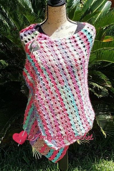 Berry Bubbles Shawl free crochet pattern