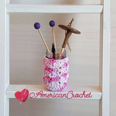 Strawberry Truffle Jar Cozy ~ Free Crochet Pattern