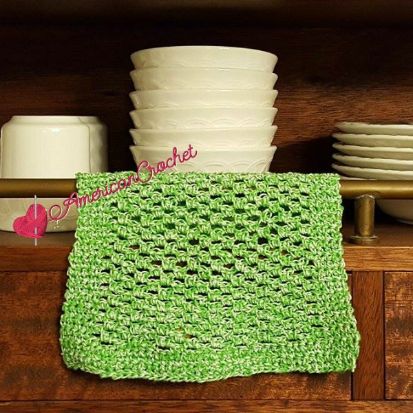 Double Moss Dishcloth | Crochet Pattern | American Crochet @americancrochet.com #crochetpattern Double Moss Dishcloth | Crochet Pattern | American Crochet @americancrochet.com #crochetpattern
