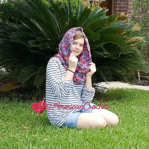 Madeline's Sunset Cowl | Free Crochet Pattern | American Crochet @americancrochet.com #freecrochetpattern