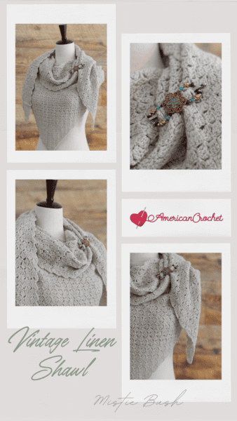 Vintage Linen Shawl | Crochet Pattern | American Crochet @americancrochet.com