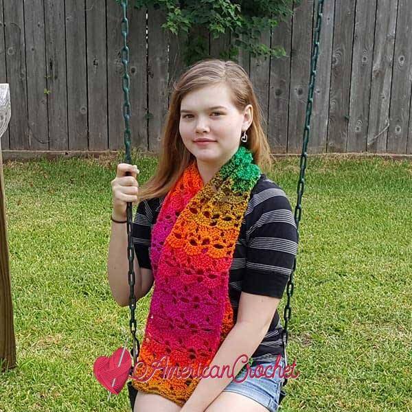 Preppy Celestia Scarf | Free Crochet Pattern | American Crochet @americancrochet.com #freecrochetpattern