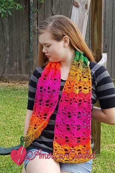 AC-Preppy Celestia Scarf free crochet pattern