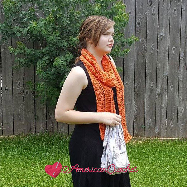 Sunseeker Summery Scarf | Free Crochet Pattern American Crochet @americancrochet.com #freecrochetpattern