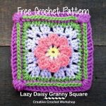 Lazy Daisy Granny Square free crochet pattern