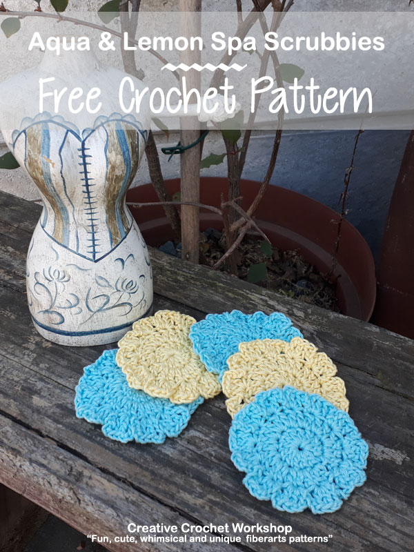 Aqua & Lemon Spa Scrubbies - Free Crochet Pattern | American Crochet @creativecrochetworkshop #crochet #freecrochetpattern #spacrochetgiftalong