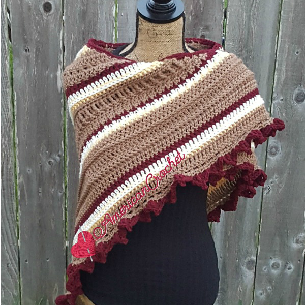 Fall Shawl | Free Crochet Pattern | American Crochet The Lavender Chair #freecrochetalong