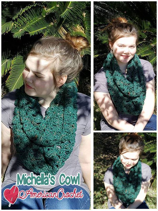 Michella's Cowl | Free Crochet Pattern | American Crochet @americancrochet.com #freecrochetpattern