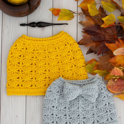 Bonfire Babe Messy Bun Hat Crochet Pattern