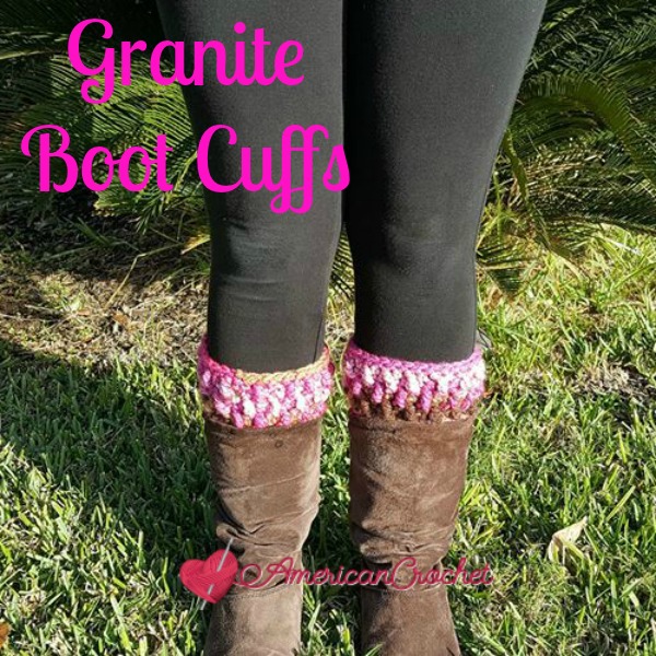Granite Boot Cuffs | Free Crochet Pattern | American Crochet @americancrochet.com #freecrochetpattern