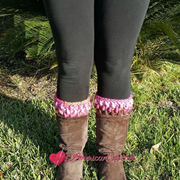Granite Boot Cuffs | Free Crochet Pattern | American Crochet @americancrochet.com #freecrochetpattern