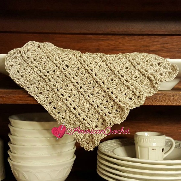 Vintage Lace Shells Dishcloth