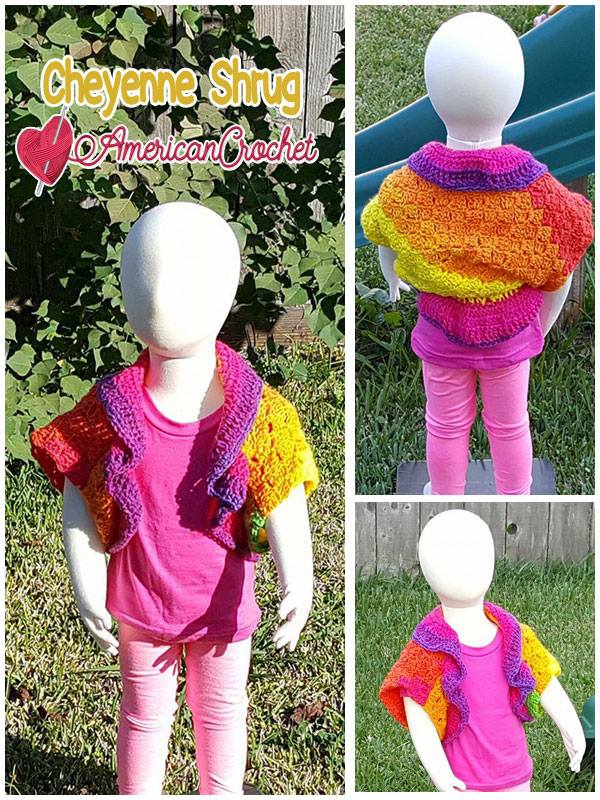 Cheyenne Shrug | Free Crochet Pattern | American Crochet @americancrochet.com #freecrochetpattern