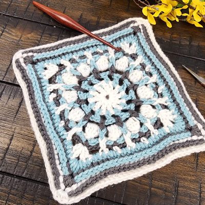 Audrey Circle in a Square Crochet Pattern – Quick & Easy Textured Granny Square