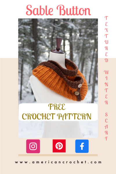 Sable Button Scarf | Crochet Pattern | American Crochet @americancrochet.com