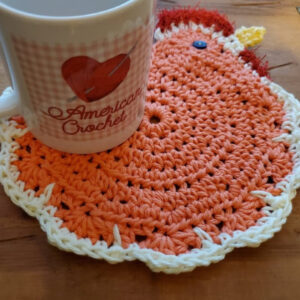 Anna Mae Chick Coaster | American Crochet @americancrochet.com #crochetpattern