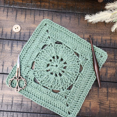 Oyster Square Crochet Pattern -Riverwood Square CAL Block #9