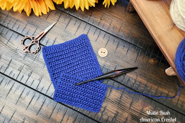 Stack of crochet bonding squares made with the Little Luminary pattern for NICU donation.
